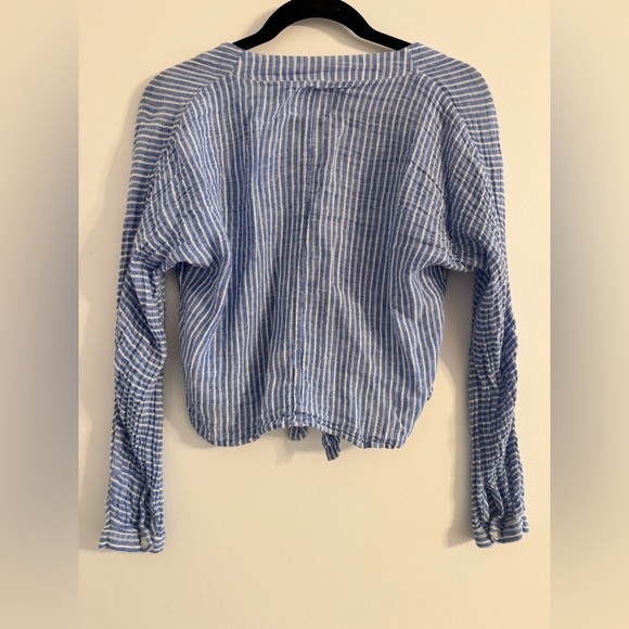 Rails Sloan Azure Blue and White Striped Button-Up Women's Top, Small - Picture 4 of 9